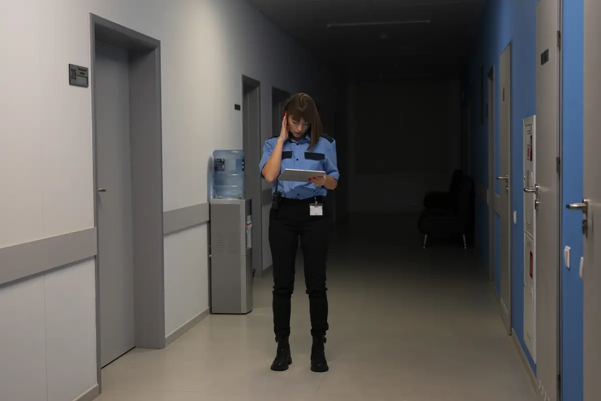 Security guard at workspace