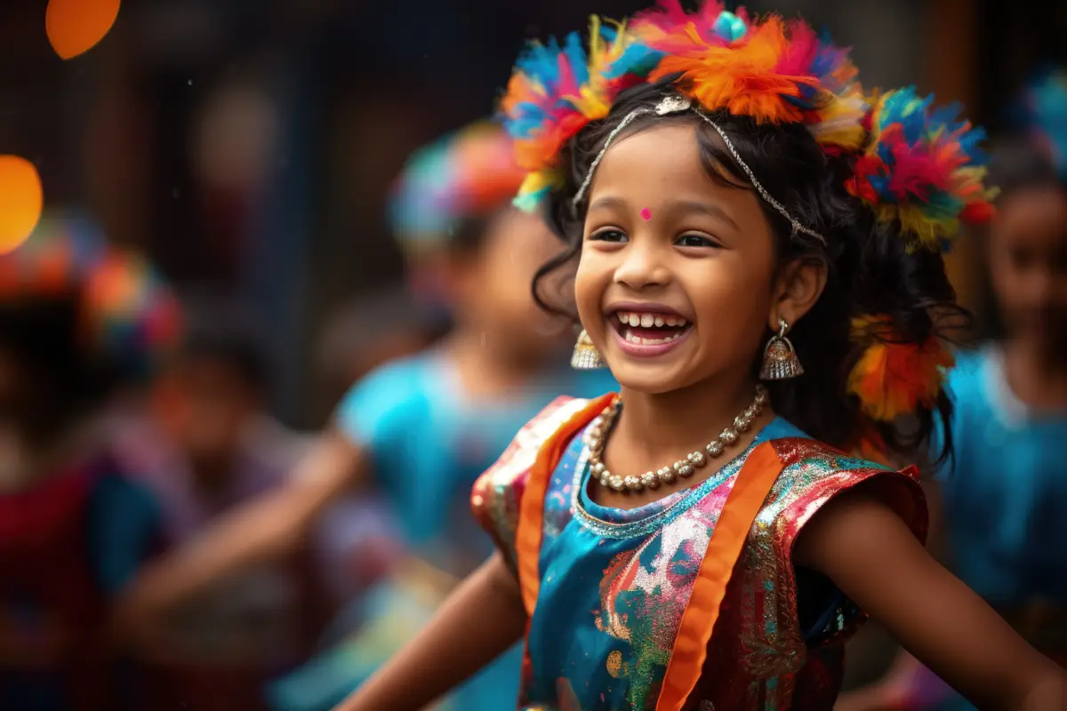 Portrait of young girl with traditional clothing