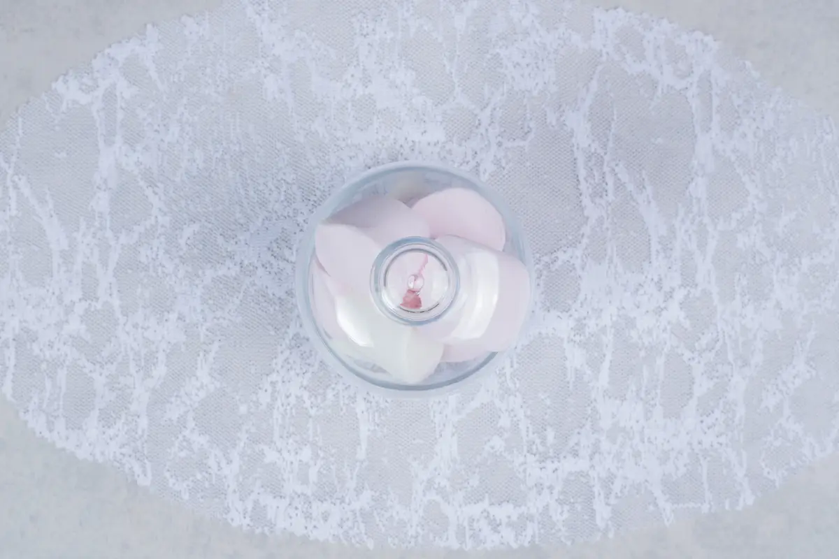 Colorful soft marshmallows in glass jar. High quality photo