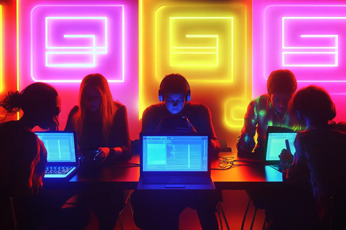 People connecting through online communities A Pop generative ai
