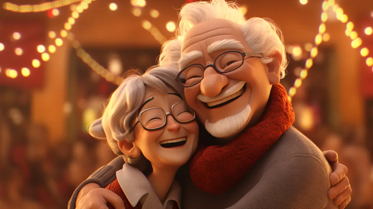 Medium shot people celebrating christmas