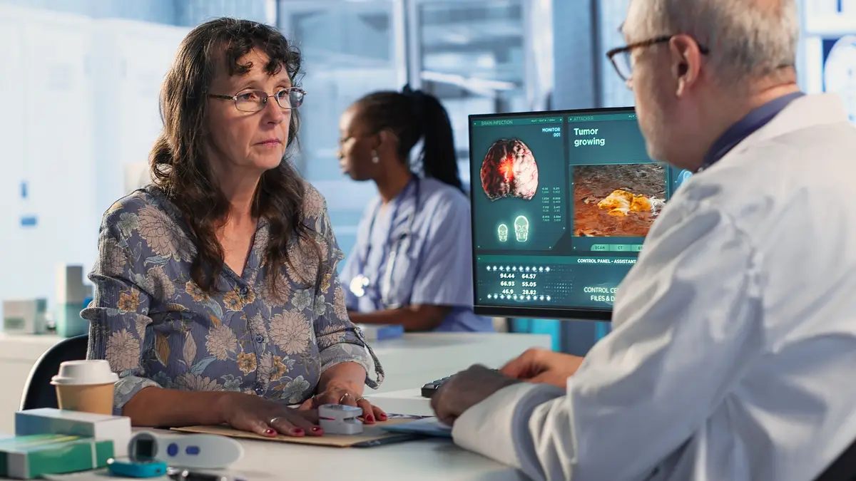 Male doctor professional uses oximeter to measure the oxygen levels f