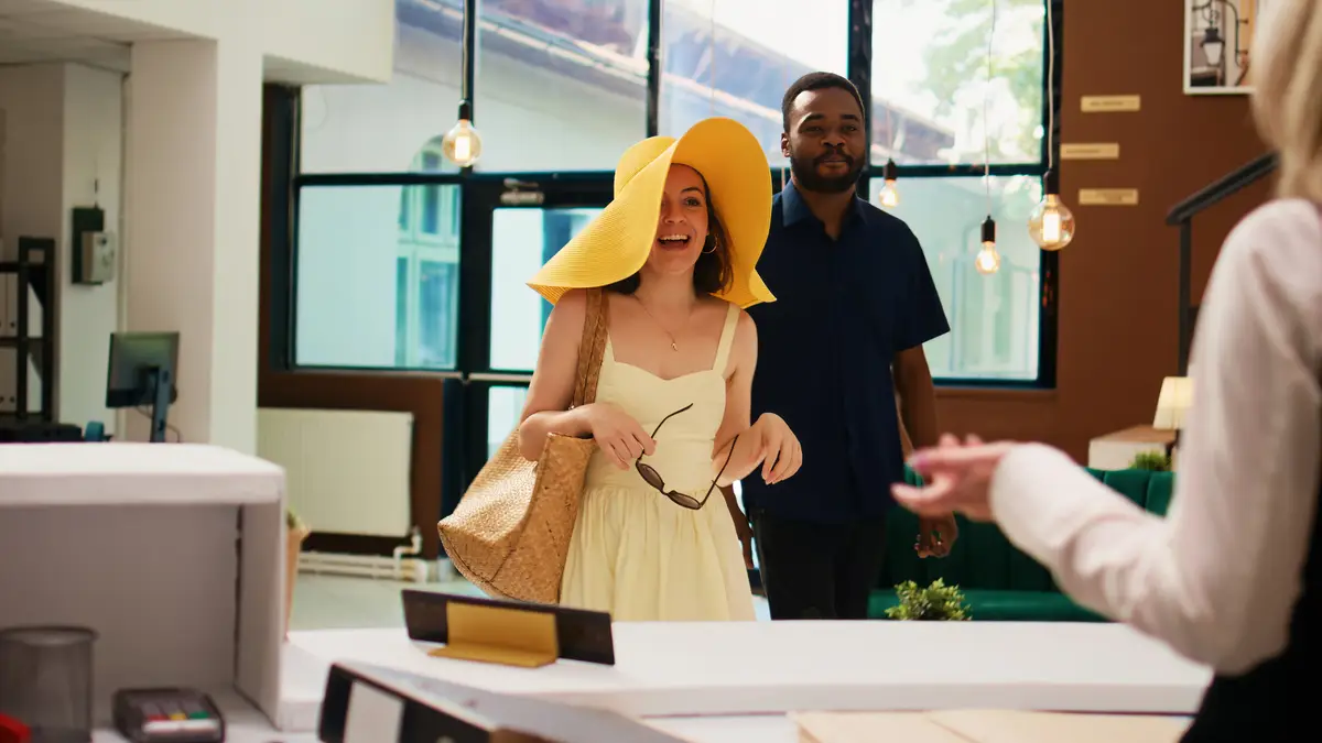 Receptionist providing luxury service