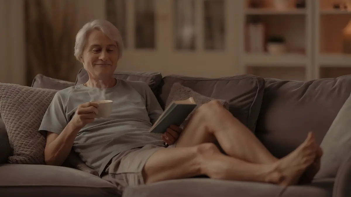 Casual adult relaxing