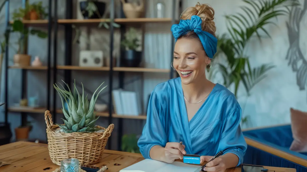 The woman with credit card