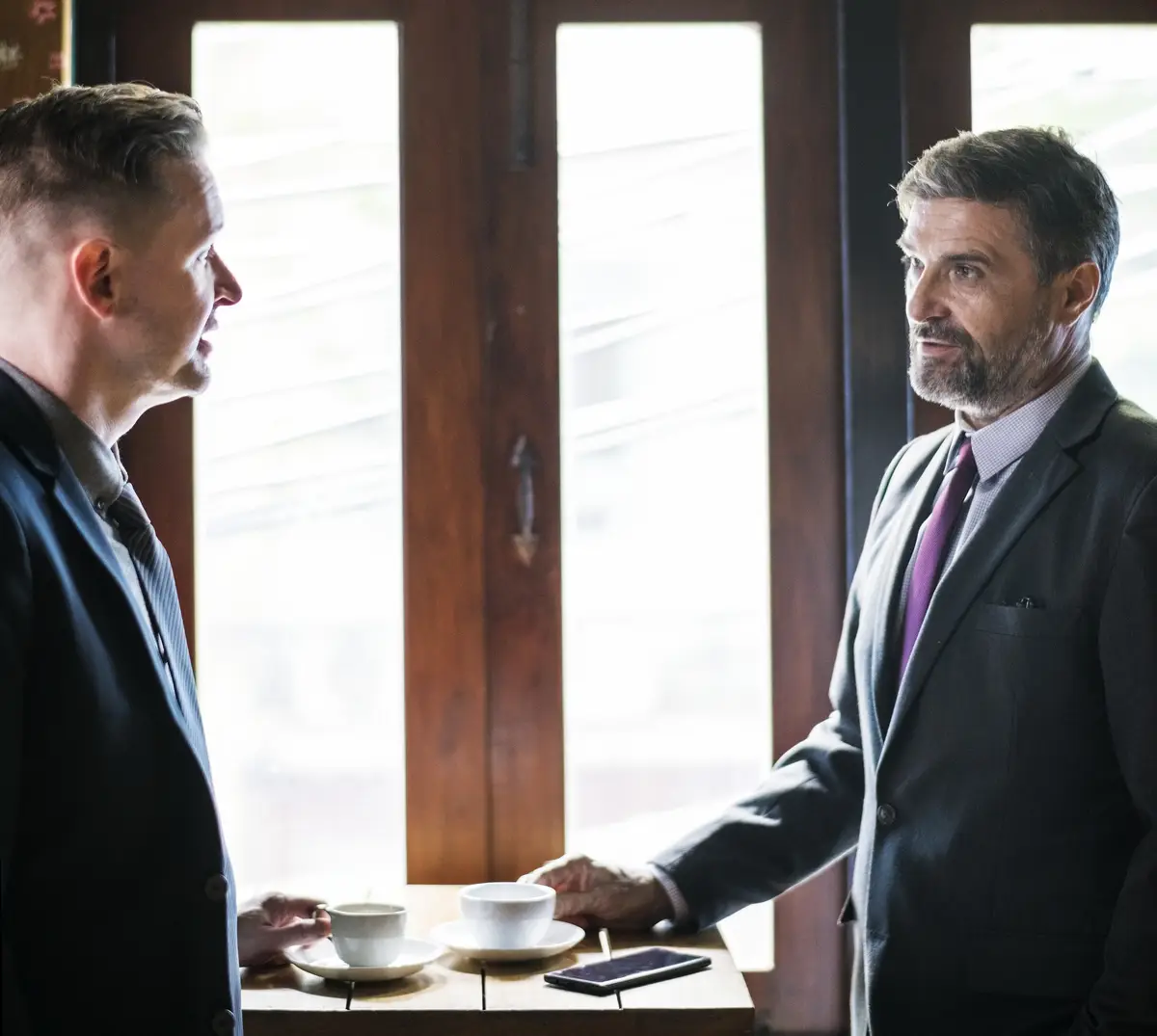 Business people having coffee at a cafe