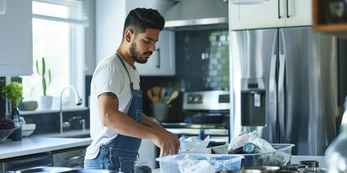 Photorealistic man doing house chores