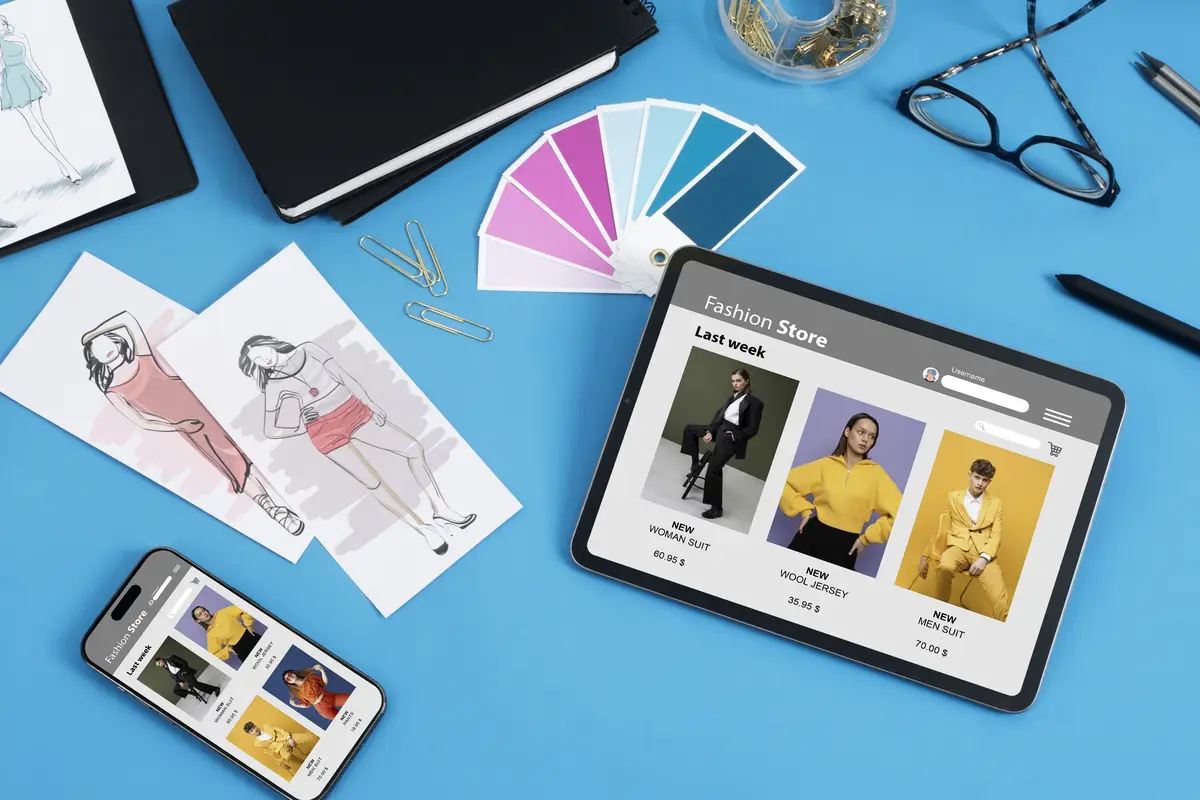 Still life of graphic design office