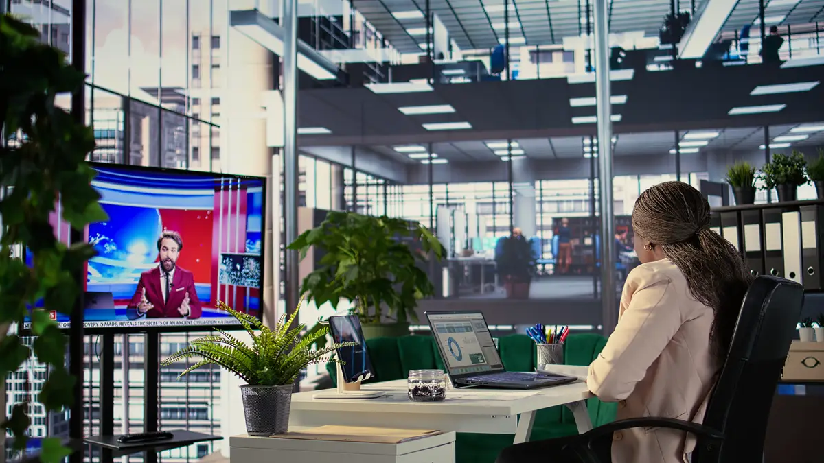 Determined female boss developing a new business plan showcasing her expertise