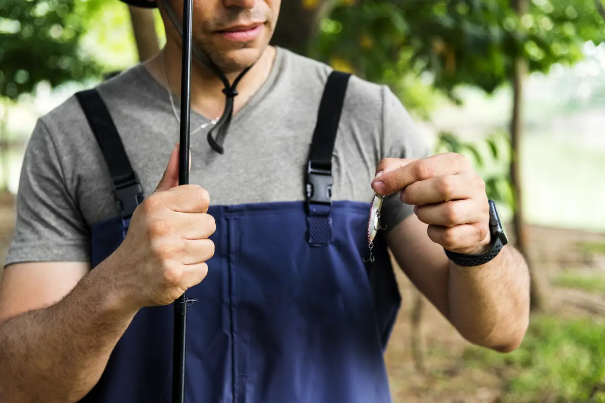 Man fishing by the lake