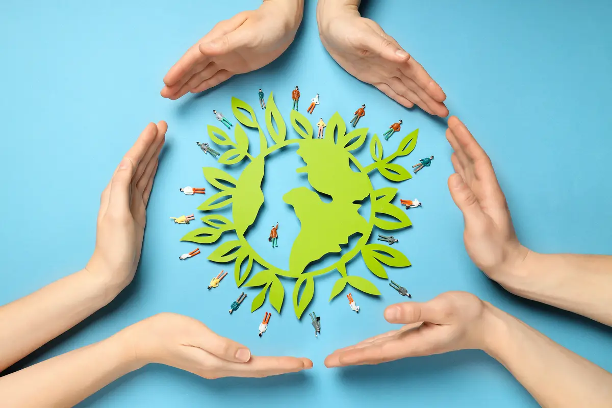 Earth Day Environment and Eco concept top view