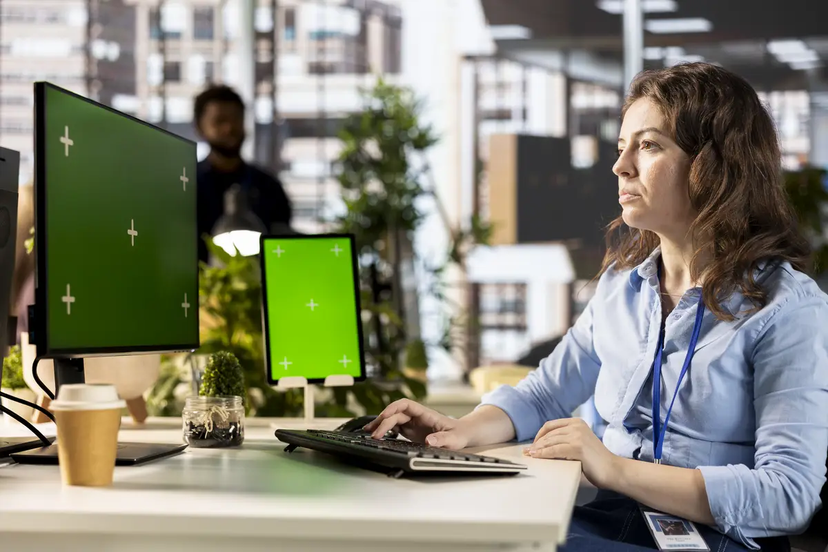 Female advisor conducting financial planning and goal setting with a mockup