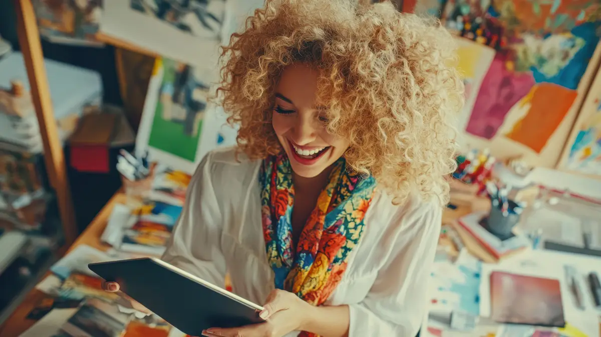 The Joyful Artist with Tablet