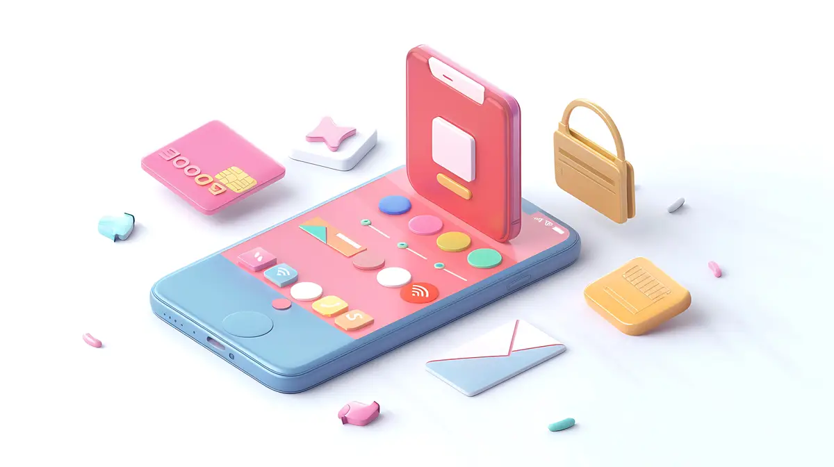 a colorful phone with a pink case that says quot hello kitty quot