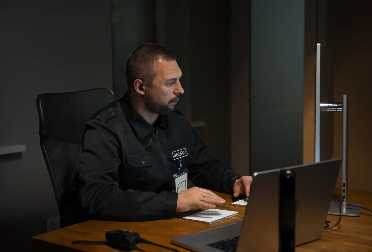 Security guard at workspace