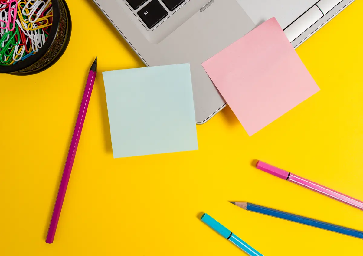 High angle view of colored pencils on table