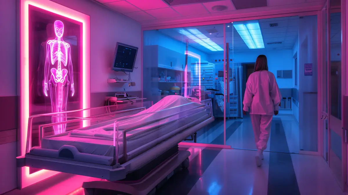 Images that simulate x-rays with neon colors