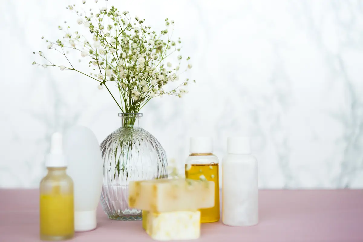 Composition of bathroom or spa objects