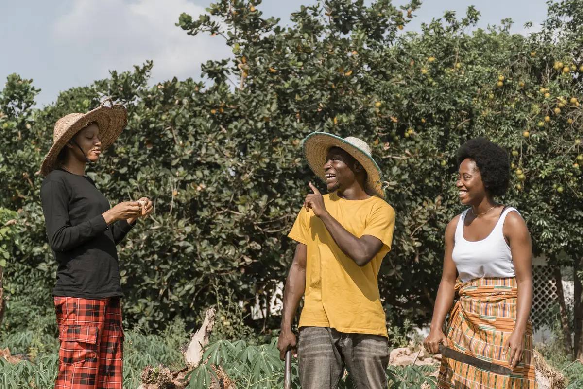 Medium shot smiley african people