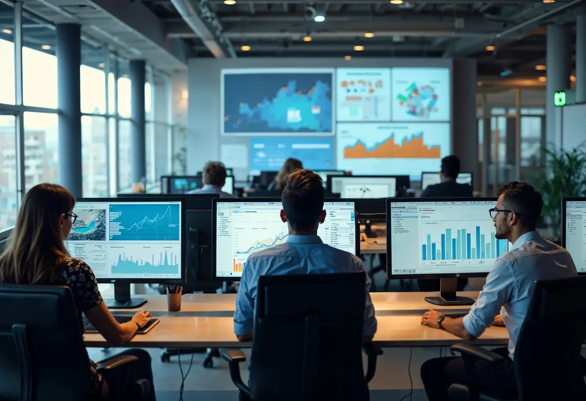 Employee working in a marketing setting