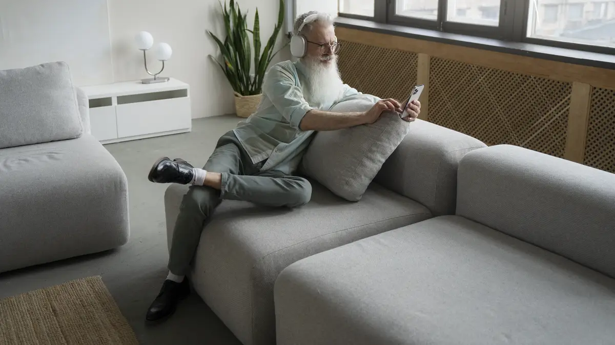 Grandparent learning to use technology