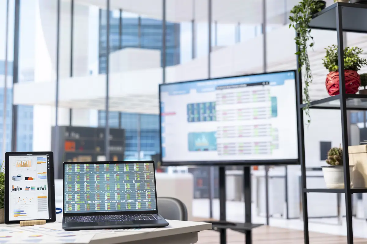 Empty urban office used as insurance agency headquarters to help people