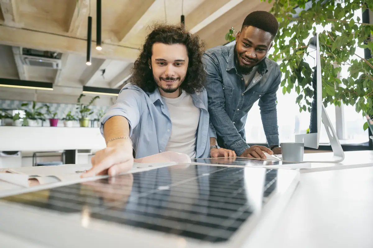 Medium shot men working on project