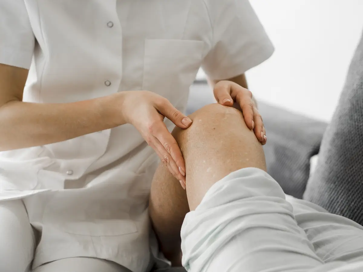 Close-up doctor checking patient