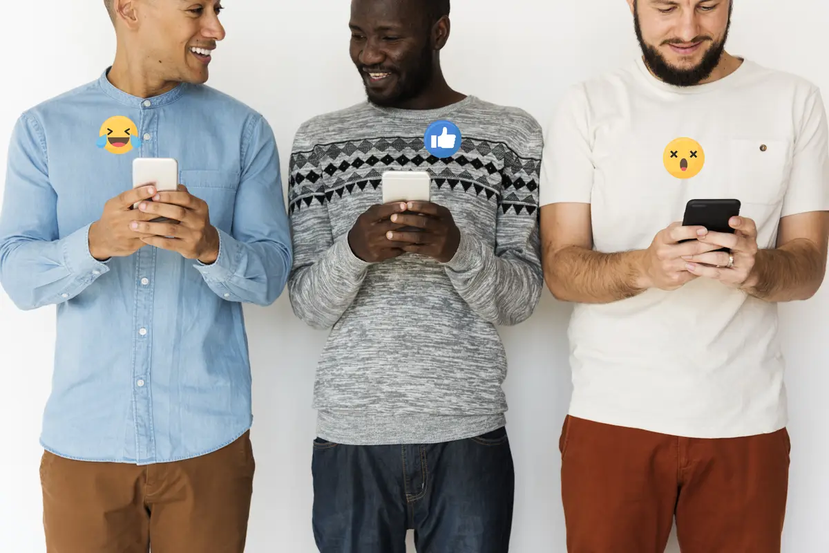 Men sharing viral content