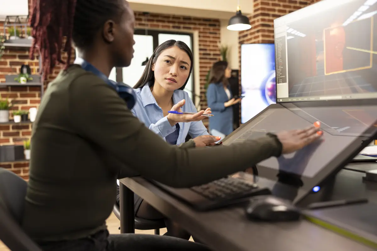 Creative manager questions her employee