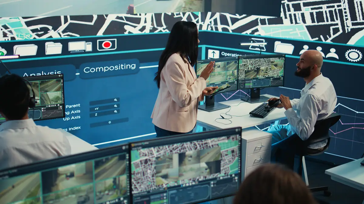 Indian manager and her team monitoring their delivery cars in traffic