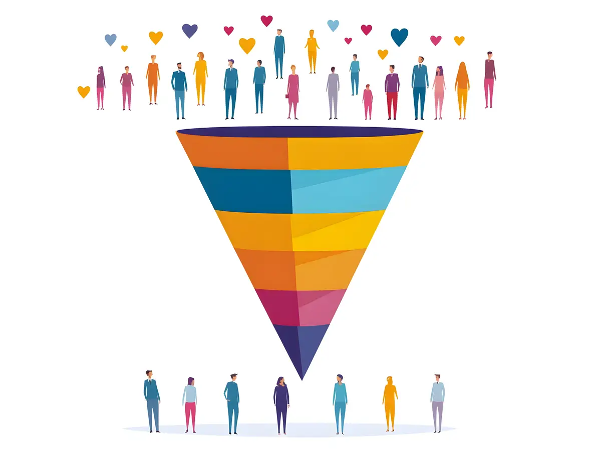 Flat Voter Engagement Funnel Concept Vector Illustration of Eligible to Actual Voter Journey with S
