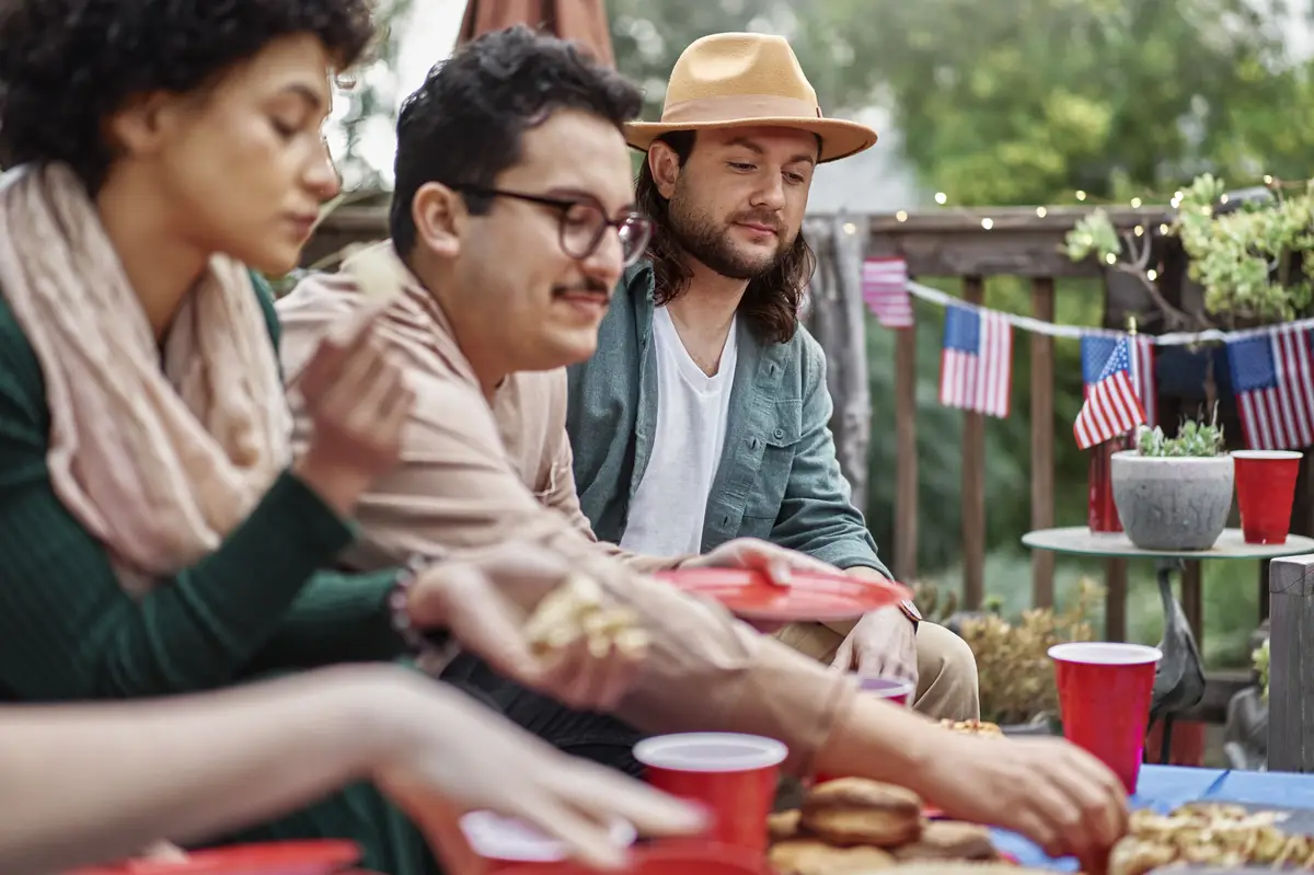 Medium shot people celebrating outdoors