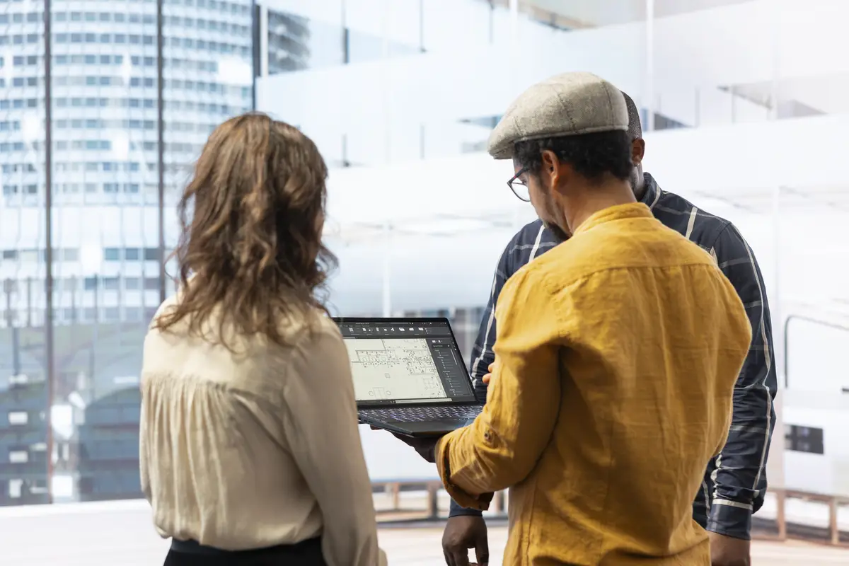 Corporate clients evaluating an investment opportunity in real estate