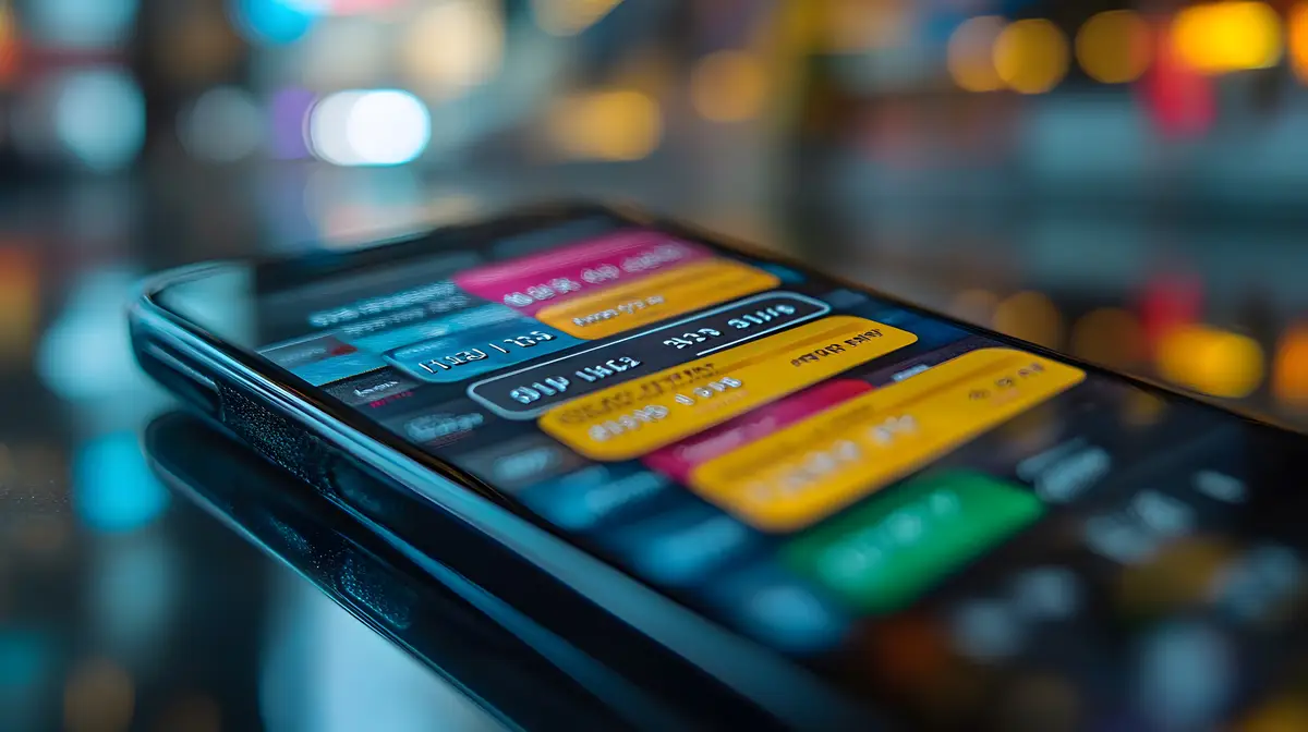 Digital wallet being accessed on a mobile device for online shopping payments