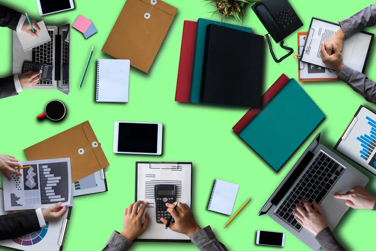 High angle view of laptop on table