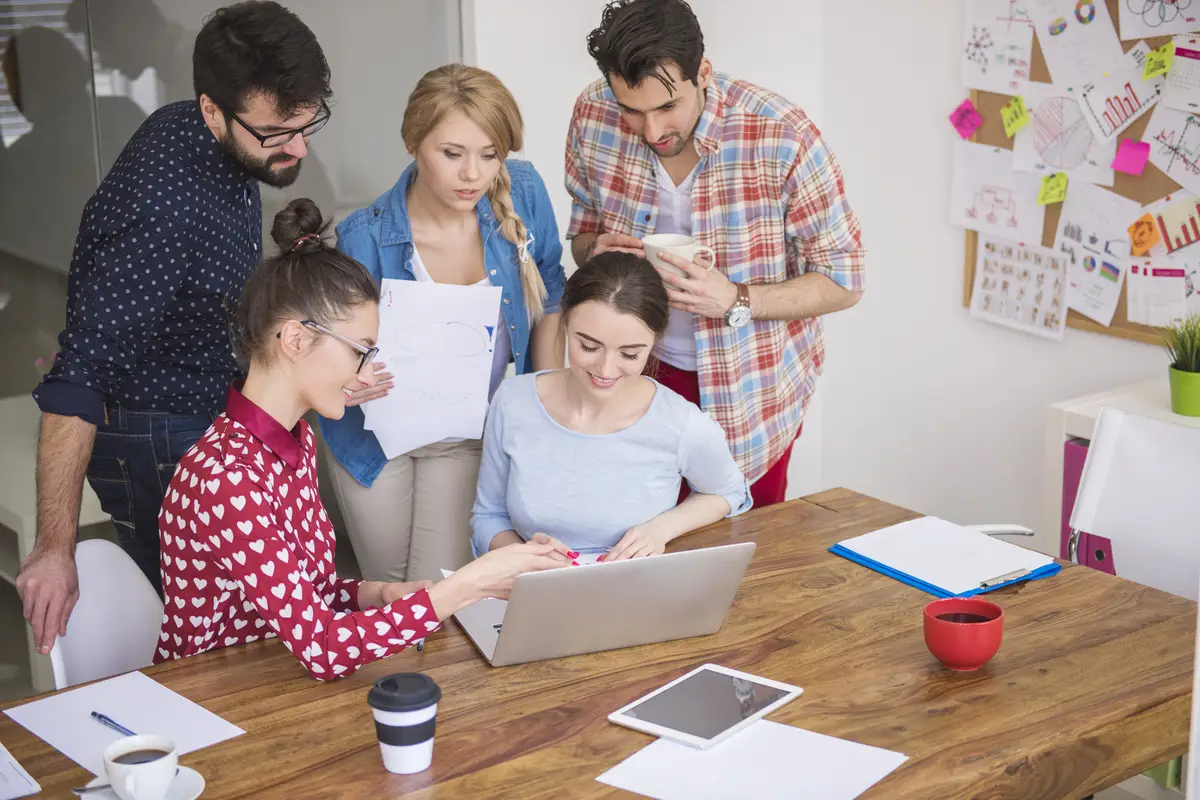 Coworkers working at office in a relaxed atmosphere