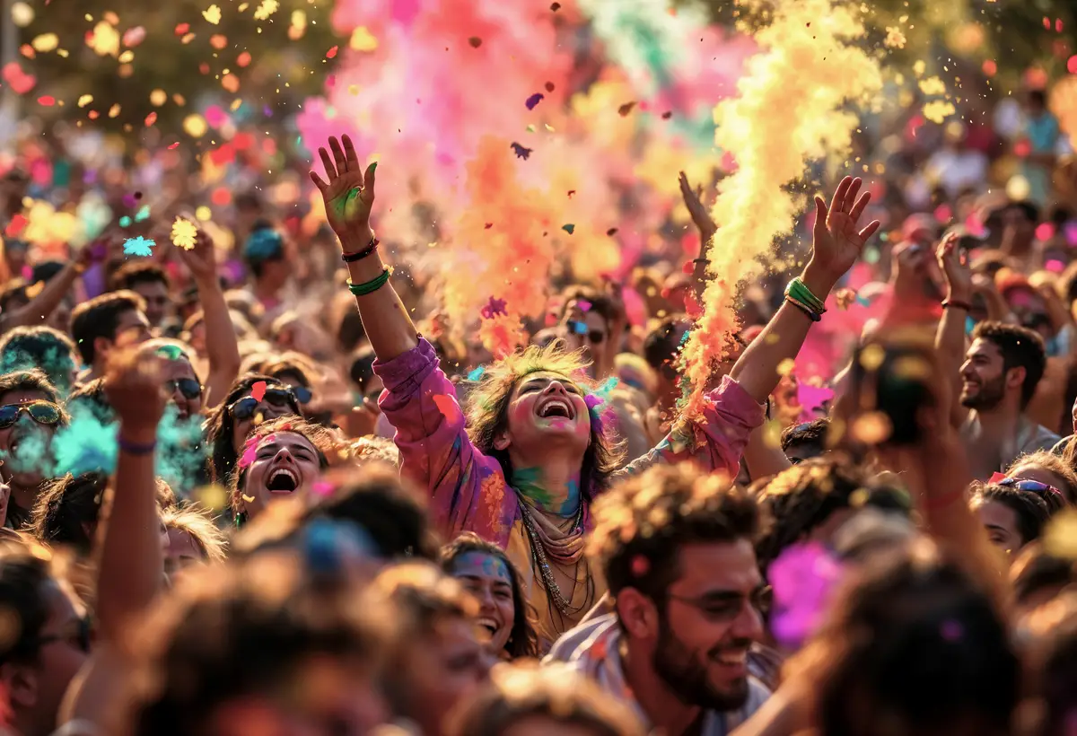 Colorful celebration of holi festival