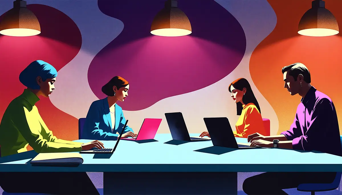 Teamwork and collaboration in modern office