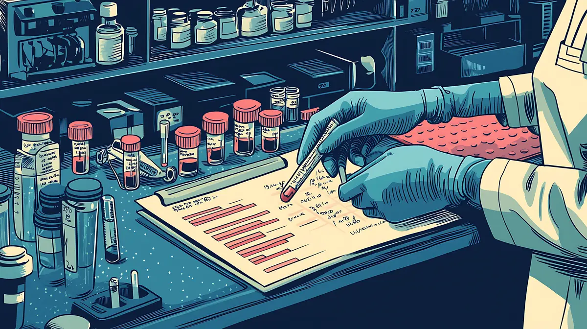 Fatores de risco e manejo da recaída na bacteremia por estafilococos 2 Detailed illustration of Lab Value Cheat Sheet in a modern medical setting showcasing essential