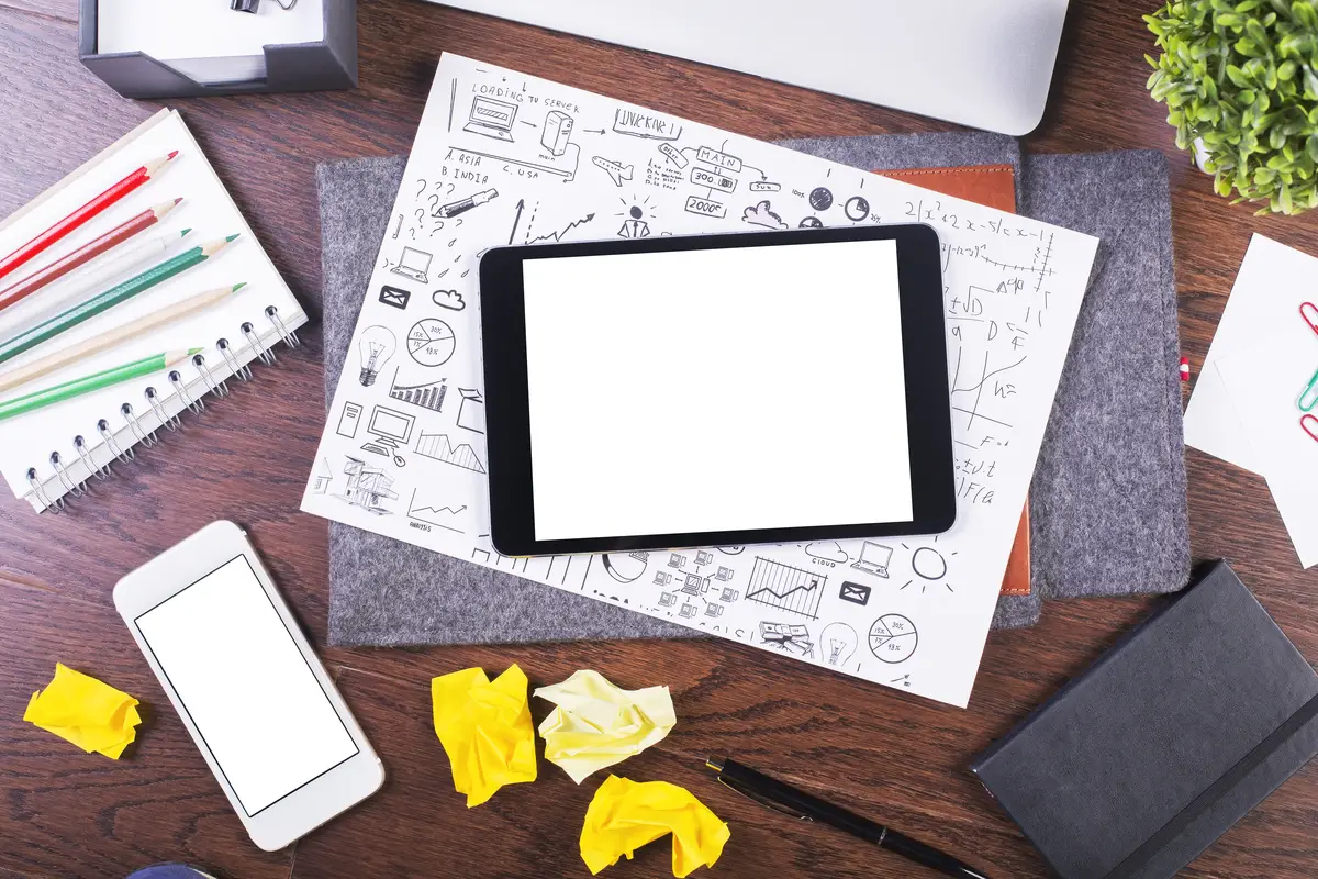 Creative desktop with tools