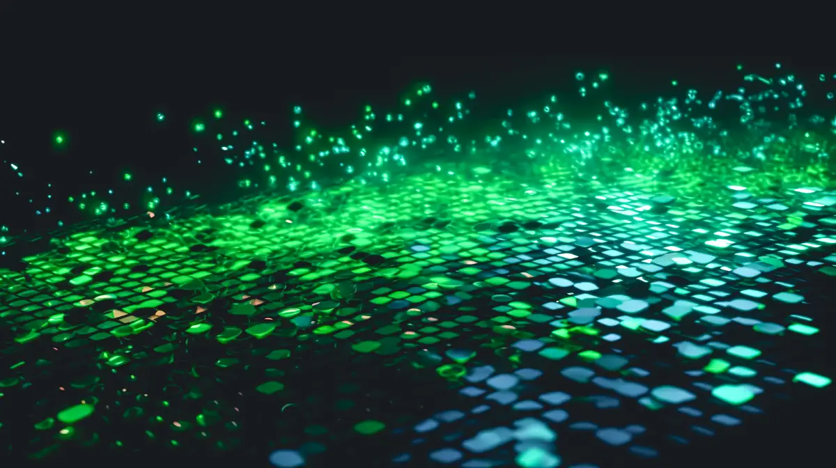 Abstract green background from a brilliant mosaic pattern generative AI