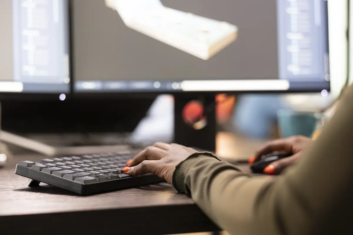 3D artist refining model geometry