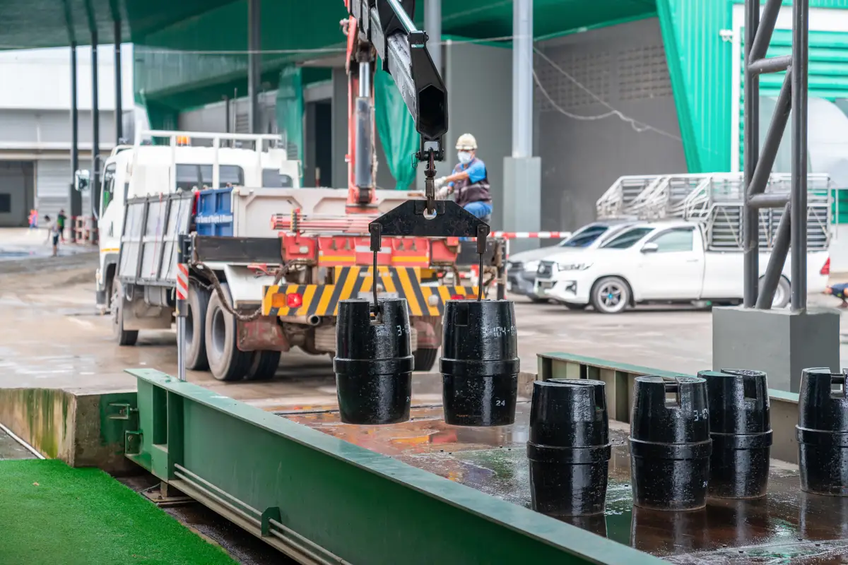 Big weighe on the scales for calibrate