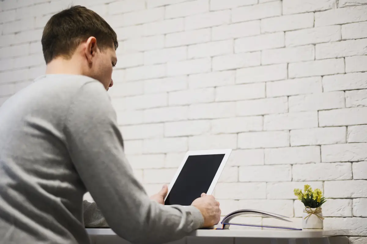 Young entrepreneur working from home