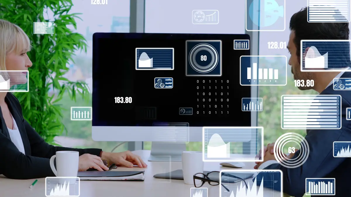 Creative visual of business data analyzing technology