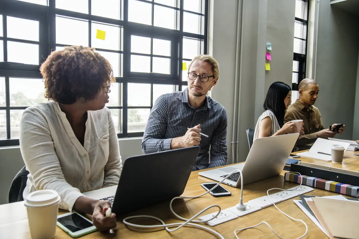 Group of diverse people having a business meeting