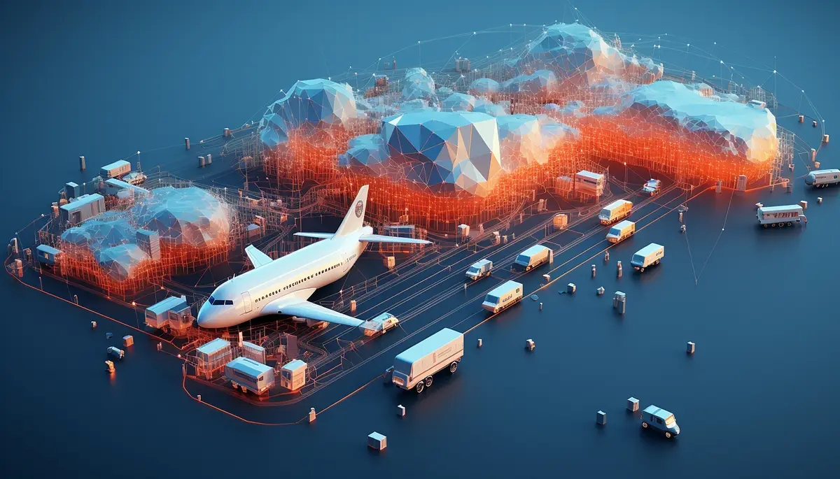 3D logistics network Global transportation connection illustration