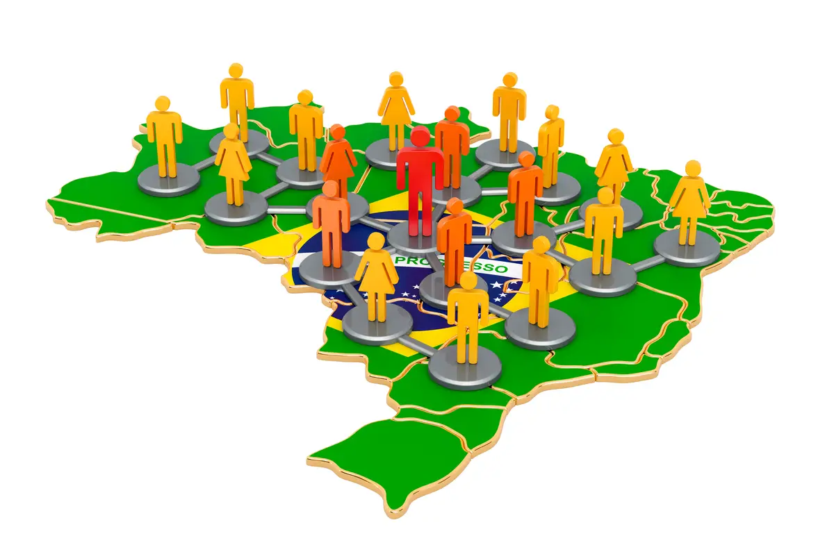 Contact tracing system in Brazil 3D rendering