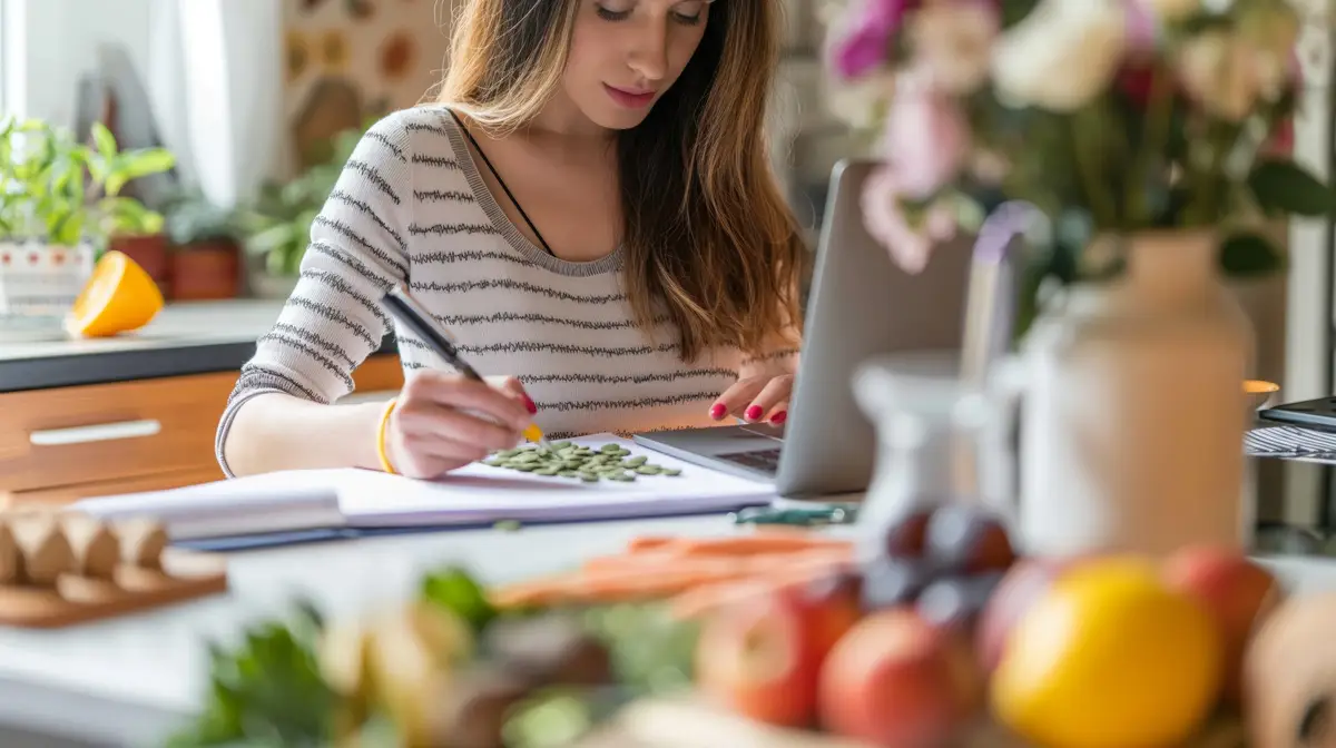 nutritionist creating a personalized meal plan for a client based on their unique needs